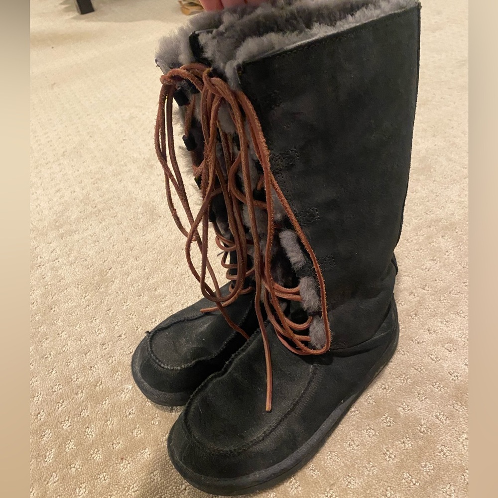 Black Lace Up UGG Boots